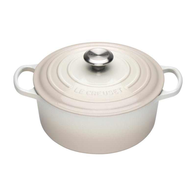 Round Cast Iron Casserole Dish | Meringue | 24cm