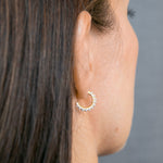 Pearl Hoop Earrings | Cherie |  Sterling Silver & Gold Plated