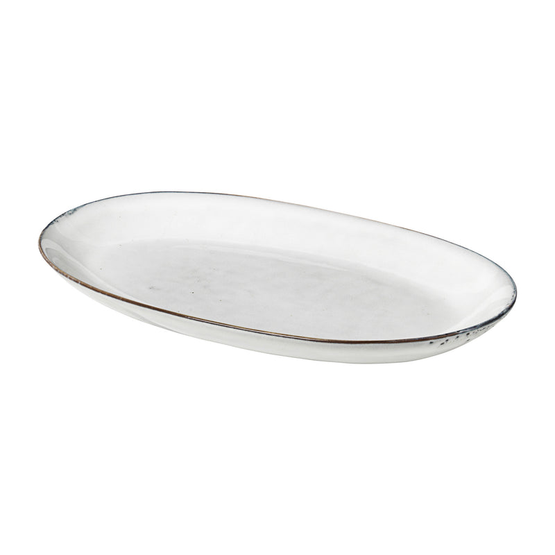 Large Oval Stoneware Plate | Nordic Sand