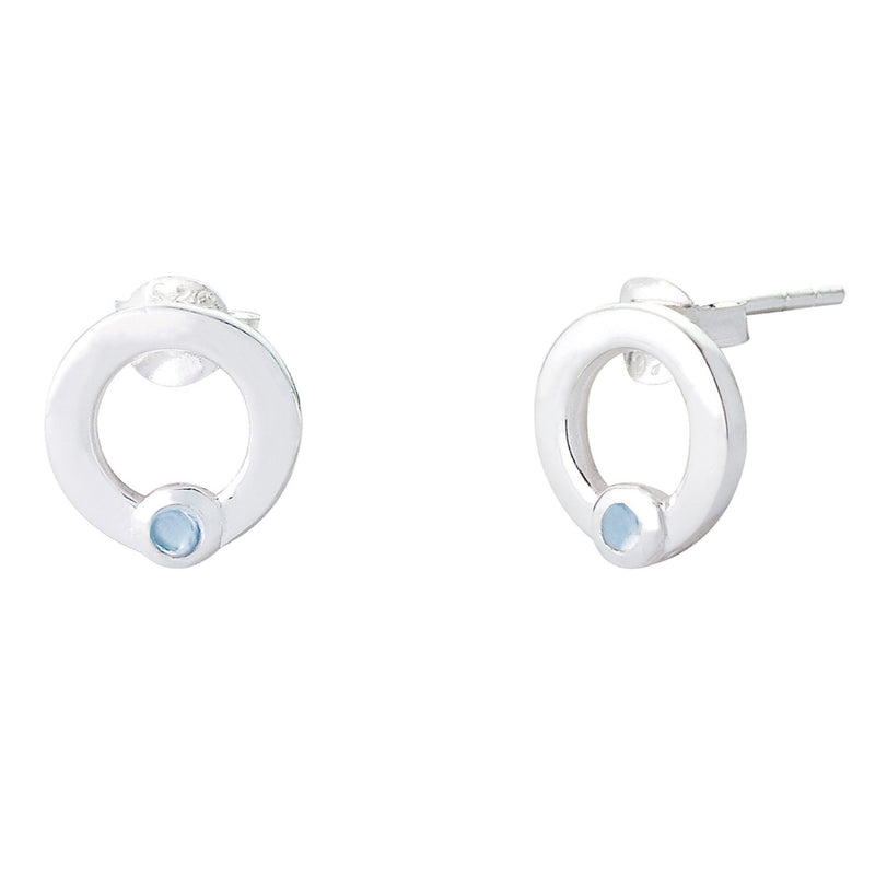 Bea Stud Earrings | Sterling Silver & Blue Topaz