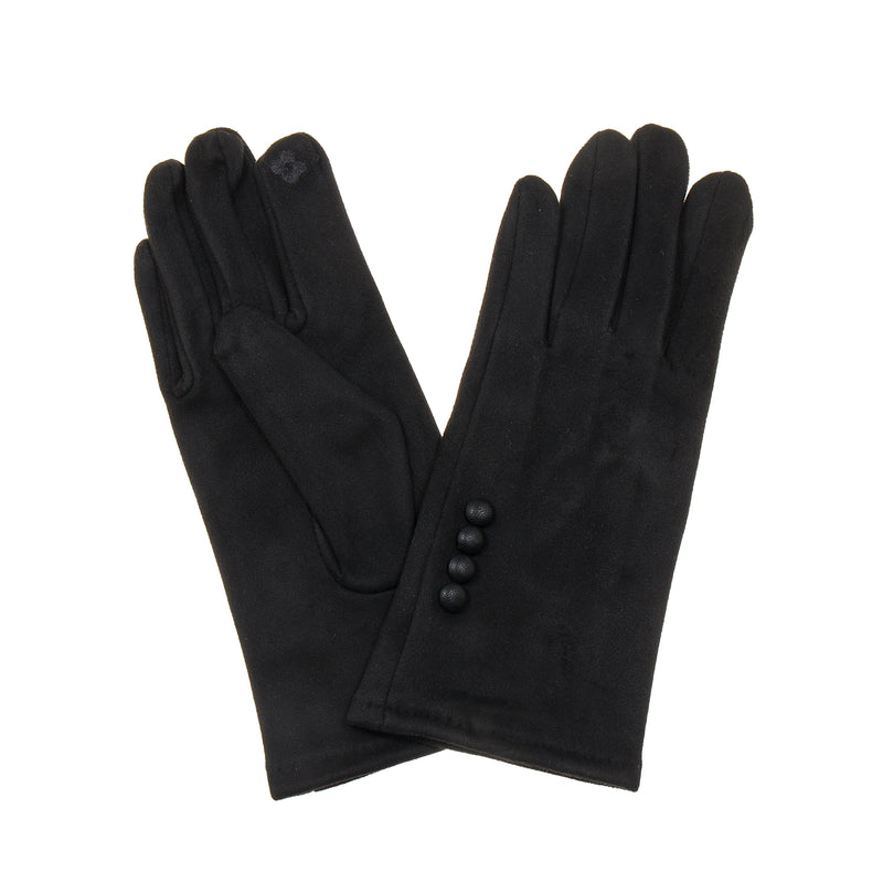 Button Gloves | Raven Black