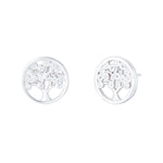 Elina CZ Tree of Life Stud Earrings | Sterling Silver