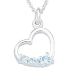 Ettie Aquamarine Heart Pendant Necklace | Sterling Silver