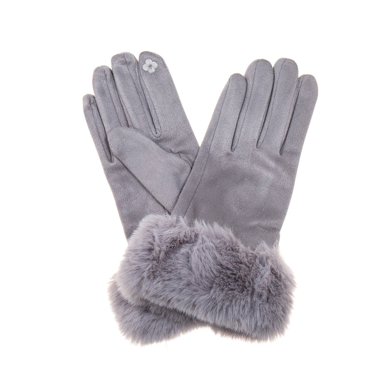 Faux Fur Gloves | Dove Grey