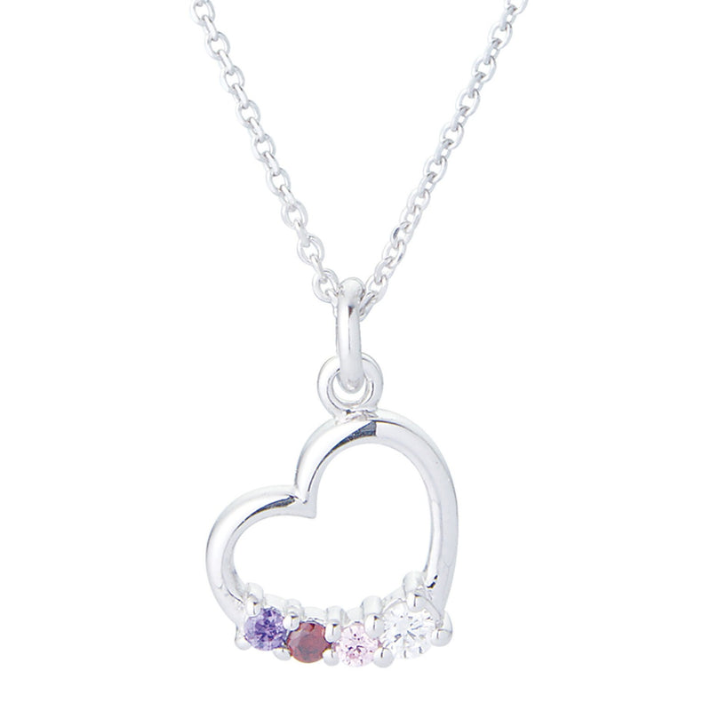 Heart Rainbow Pendant & Chain | Ettie | Sterling Silver