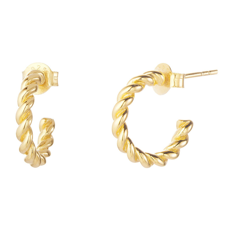 Hoop Earrings | Fenna Rope | | Sterling Silver & Gold Plated