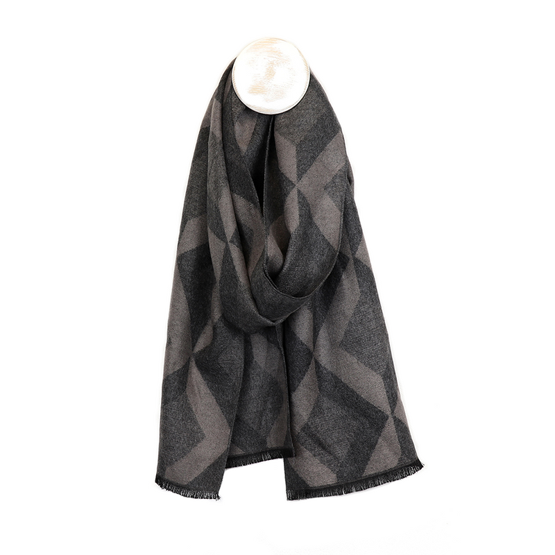 Men's Zigzag Chevron Scarf | Grey Mix