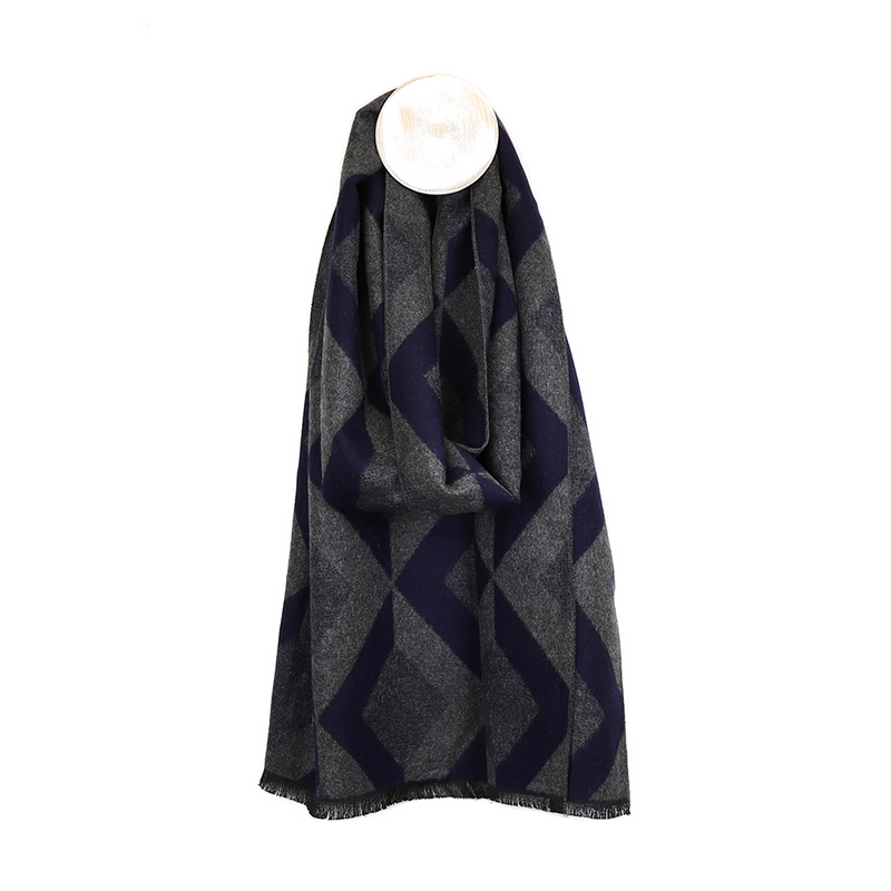 Men's Zigzag Chevron Scarf | Navy Mix