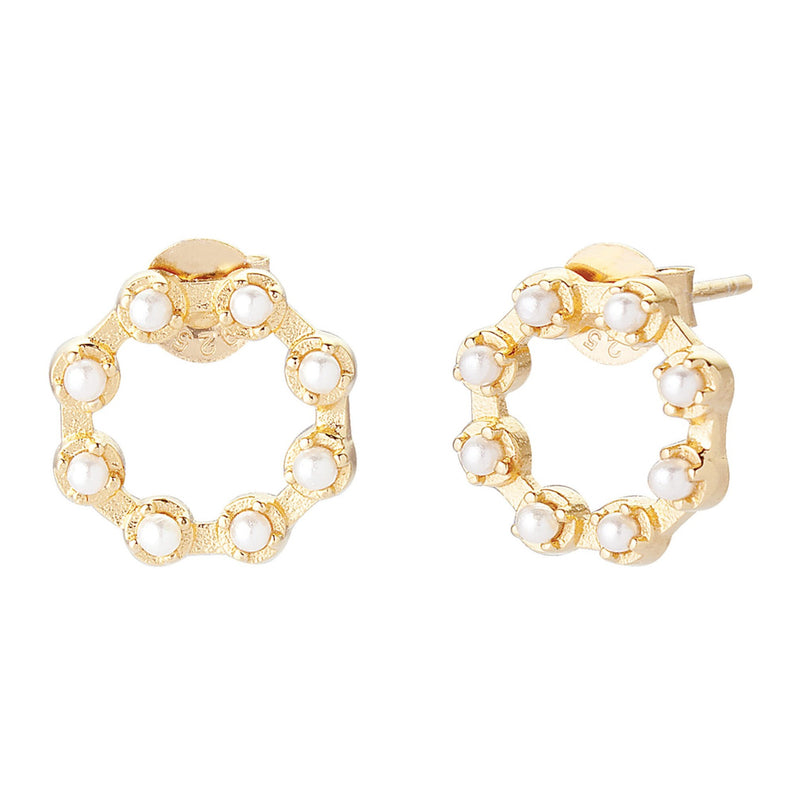 Open Circle Earrings | Kendall | Pearl