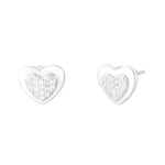 Rai CZ Heart Stud Earrings | Sterling Silver