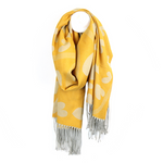 Reversible Jacquard Heart Scarf | Yellow Mix