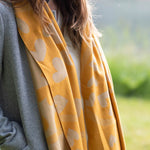 Reversible Jacquard Heart Scarf | Yellow Mix