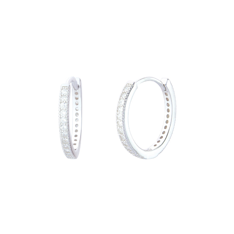 Shay CZ Hinge Hoop Earrings | Sterling Silver