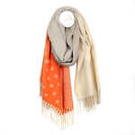 Woven Dot Scarf | Orange Ombre Mix