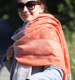 Woven Dot Scarf | Orange Ombre Mix