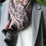 Leopard Print Scarf | Pink & Grey