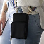 Nylon Phone Bag with Removable Strap | Black