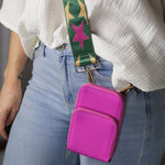 Nylon Phone Bag with Removable Strap | Pink