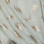 Palm Print Scarf | Washed Green with Gold Foil