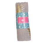 Palm Print Scarf | Washed Grey with Gold Foil