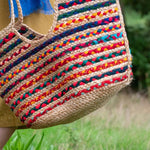 Plaited Jute Shoulder Bag | Multicolour