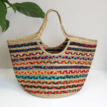 Plaited Jute Shoulder Bag | Multicolour