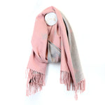 Reversible Jacquard Bee Scarf | Pink & Grey