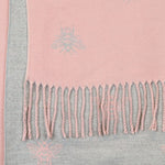 Reversible Jacquard Bee Scarf | Pink & Grey