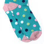 Spotted Ankle Socks | Aqua & Pink