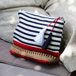 Striped Makeup & Wash Bag | Navy Red Mix