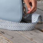 Woven Chevron Bag Strap | Blue White Mix