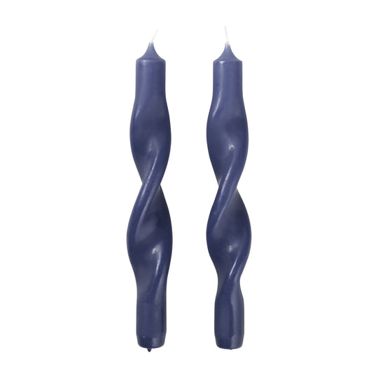 Twisted Candles | Baja Blue | Set of 2