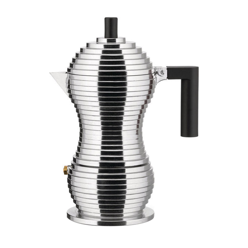 Pulcina Black and Silver Coffee Maker | 3 Cup