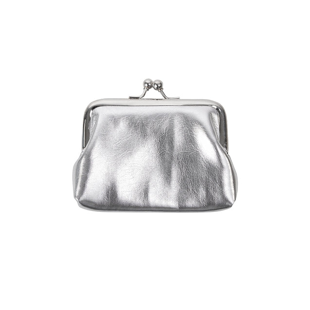 Clip Closure Coin Purse | Metallic Silver