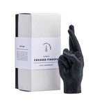 Crossed Fingers Hand Gesture Candle | Black