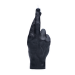 Crossed Fingers Hand Gesture Candle | Black