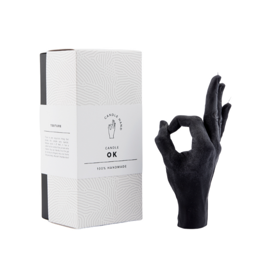 OK Hand Gesture Candle | Black