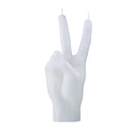 Peace Hand Gesture Candle | White