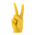 Peace Hand Gesture Candle | Yellow