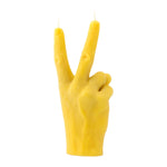 Peace Hand Gesture Candle | Yellow