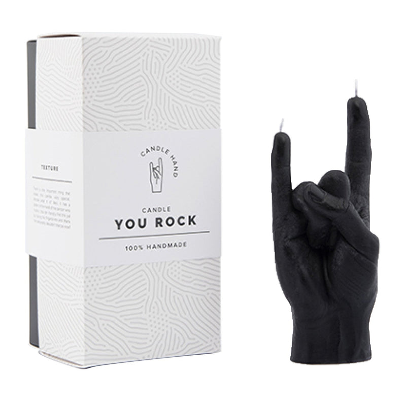 You Rock Hand Gesture Candle | Black