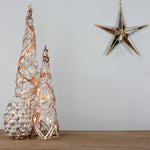 Antique Pinecone LED Light Decoration | Silver