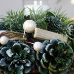 Fir & Pinecone Christmas Candle Holder | Green