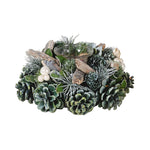 Fir & Pinecone Christmas Candle Holder | Green