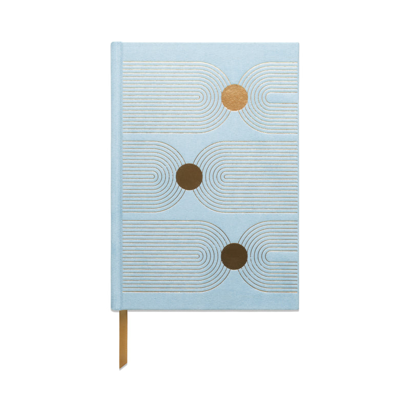 Arch Dot Journal | Metallic Suede | Blue/Gold