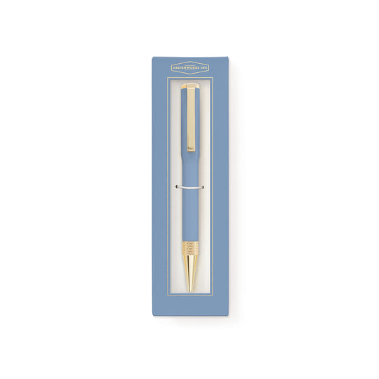 Boxed Pen | Cornflower Blue & Gold