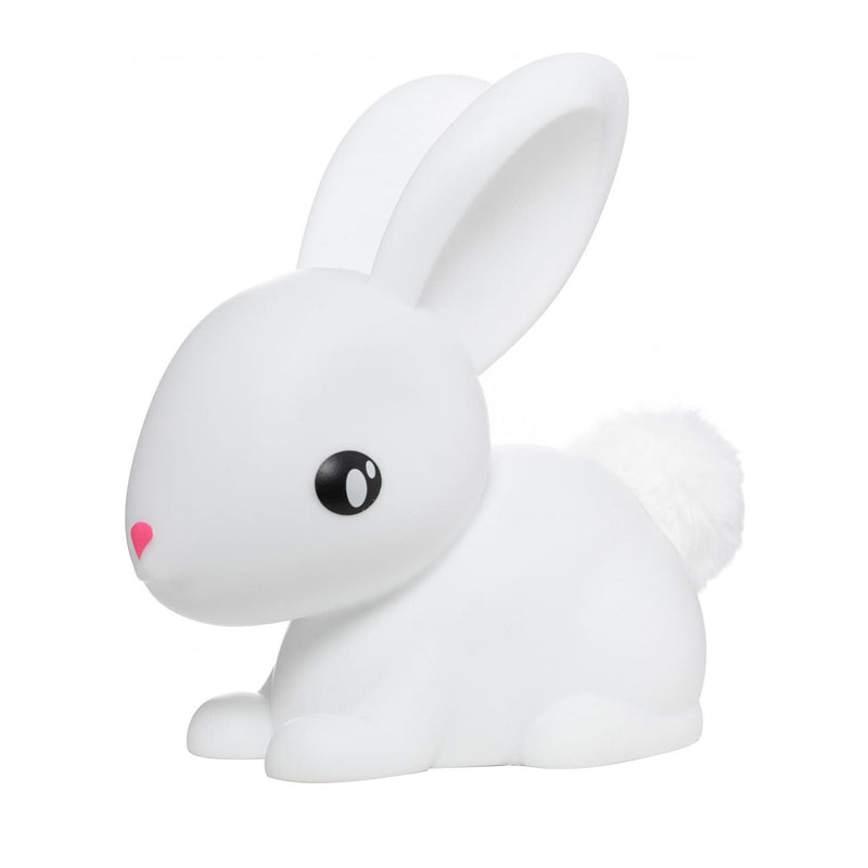 Colour Changing Night Light | White Bunny with Faux Fur Pom Tail | Medium