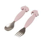 Deer Friends Easy Grip Spoon & Fork Set | Powder Pink