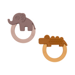 Deer Friends Teether Set | Mustard & Powder Pink | Pack of 2