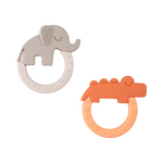 Deer Friends Teether Set | Papaya & Sand | Pack of 2